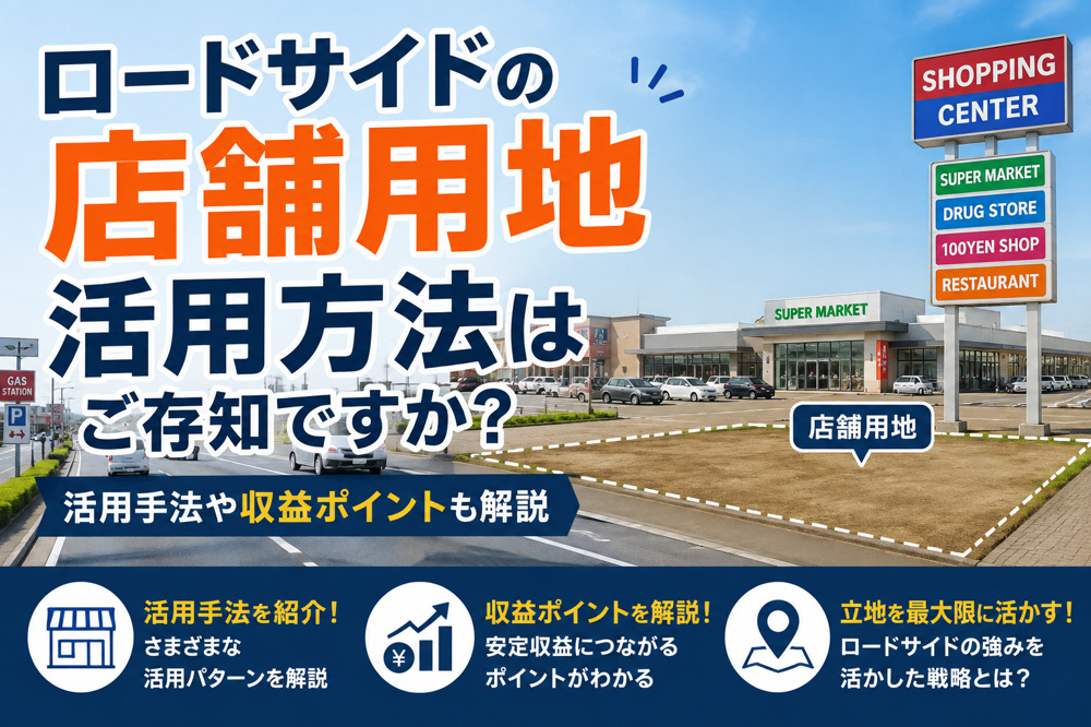 【事業用不動産】ロードサイドの店舗用地活用方法はご存知ですか？活用手法や収益ポイントも解説の画像