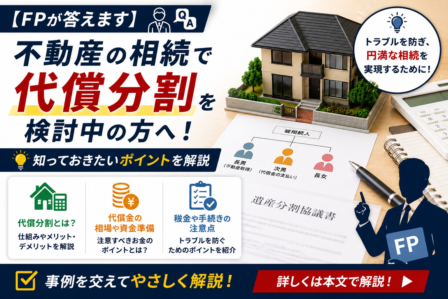【FPが答えます】不動産の相続で代償分割を検討中の方へ!知っておきたいポイントを解説の画像