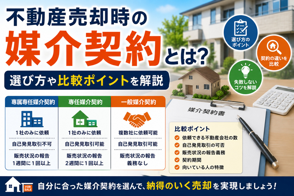 【不動産売却】不動産売却時の媒介契約とは？選び方や比較ポイントを解説の画像