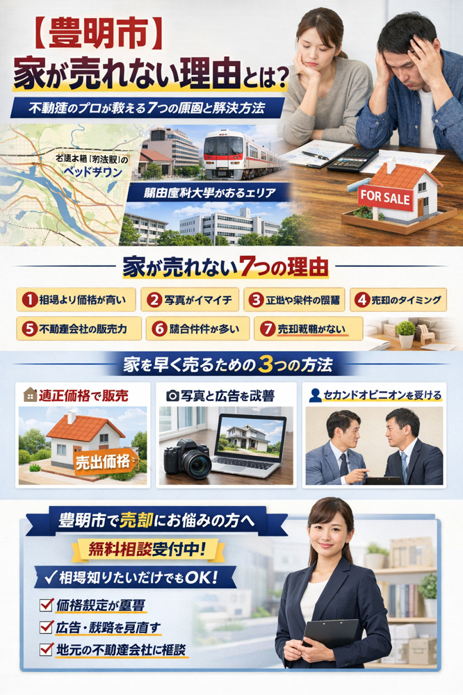 【豊明市】家が売れない理由とは？不動産のプロが教える7つの原因と解決方法の画像
