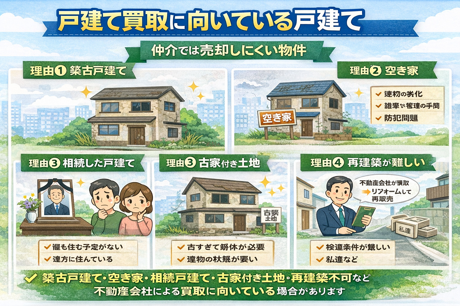 戸建て買取に向いている住宅の特徴