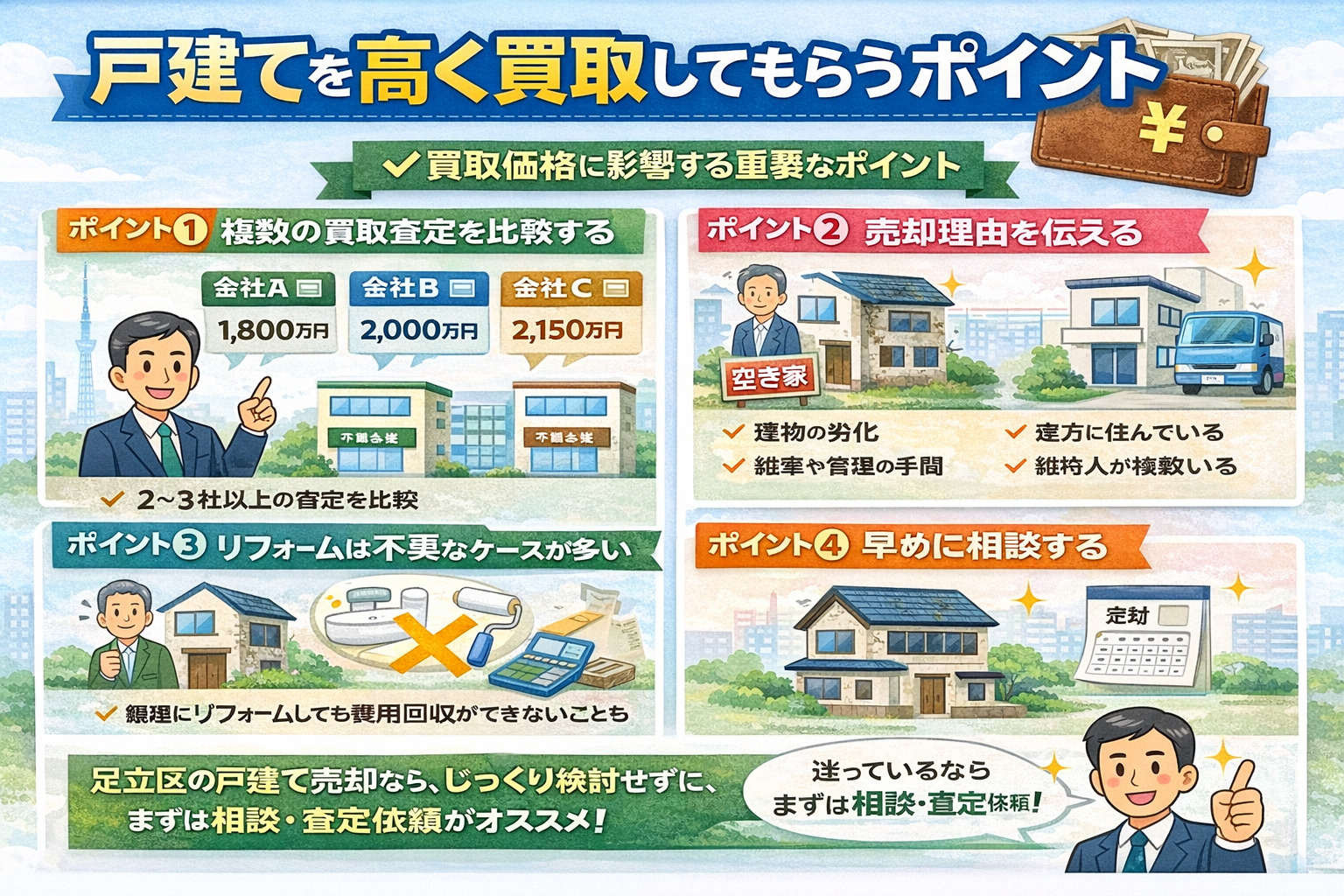戸建て買取で高く売るポイント