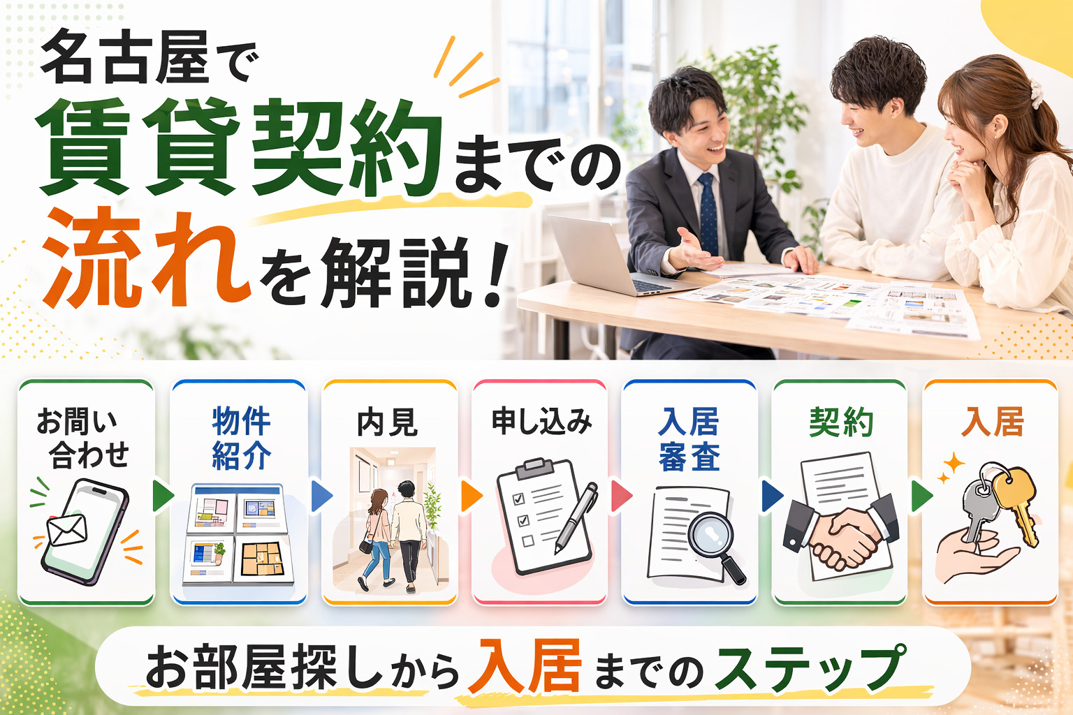 名古屋で賃貸契約までの流れを解説！お部屋探しから入居までのステップの画像