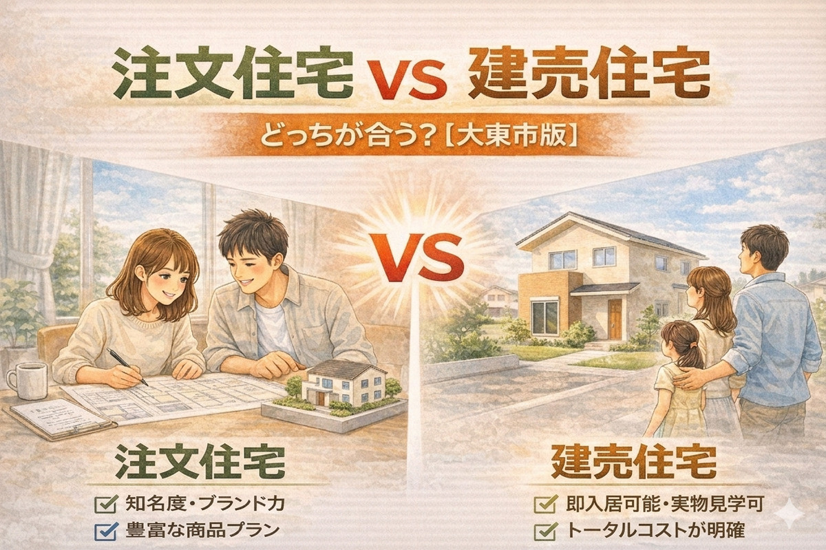 注文住宅と建売住宅の違い｜大東市で自分たちに合う選び方を比較表付きで解説の画像