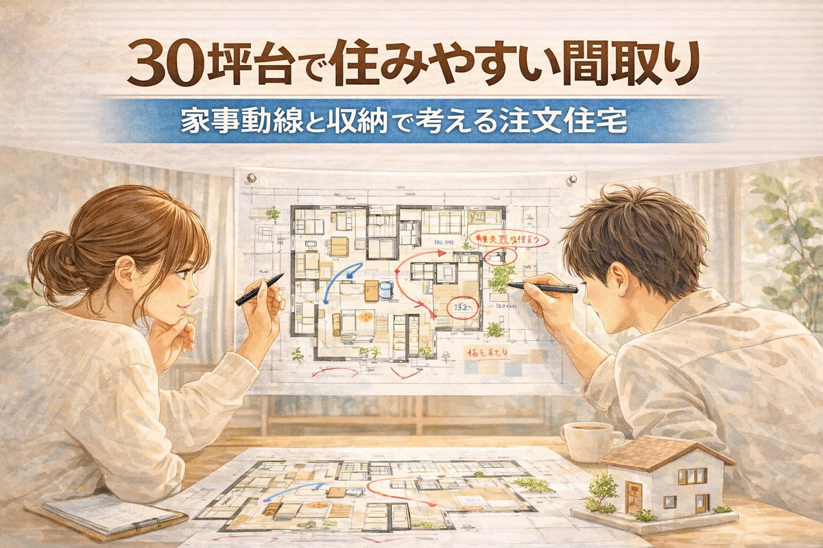30坪台で住みやすい間取りとは？家事動線と収納で考える注文住宅｜大東市で家づくりの画像