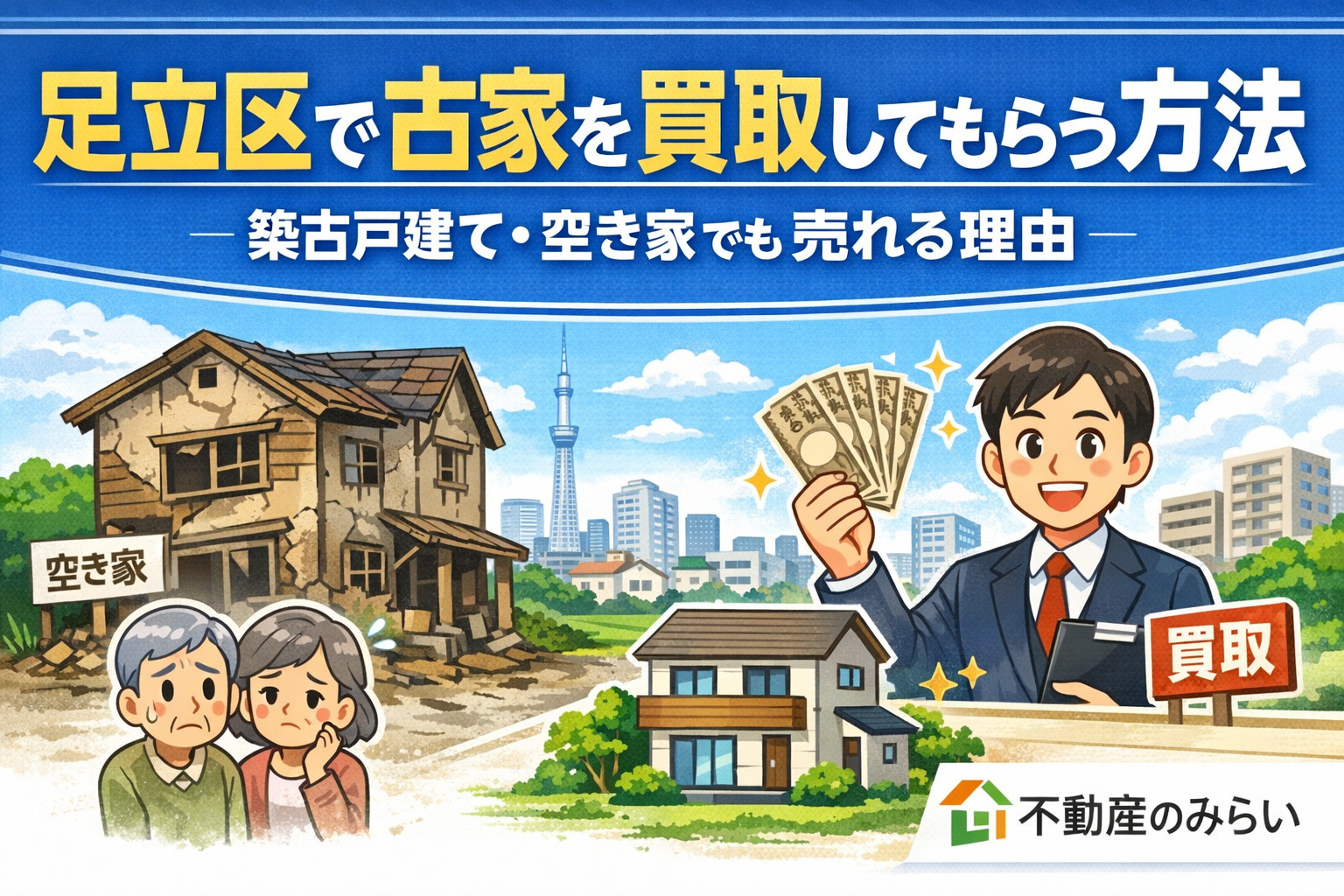 【2026年最新版】足立区で古家を買取してもらう方法｜築古戸建て・空き家でも売れる理由と高く売るコツを徹底解説｜不動産のみらいの画像