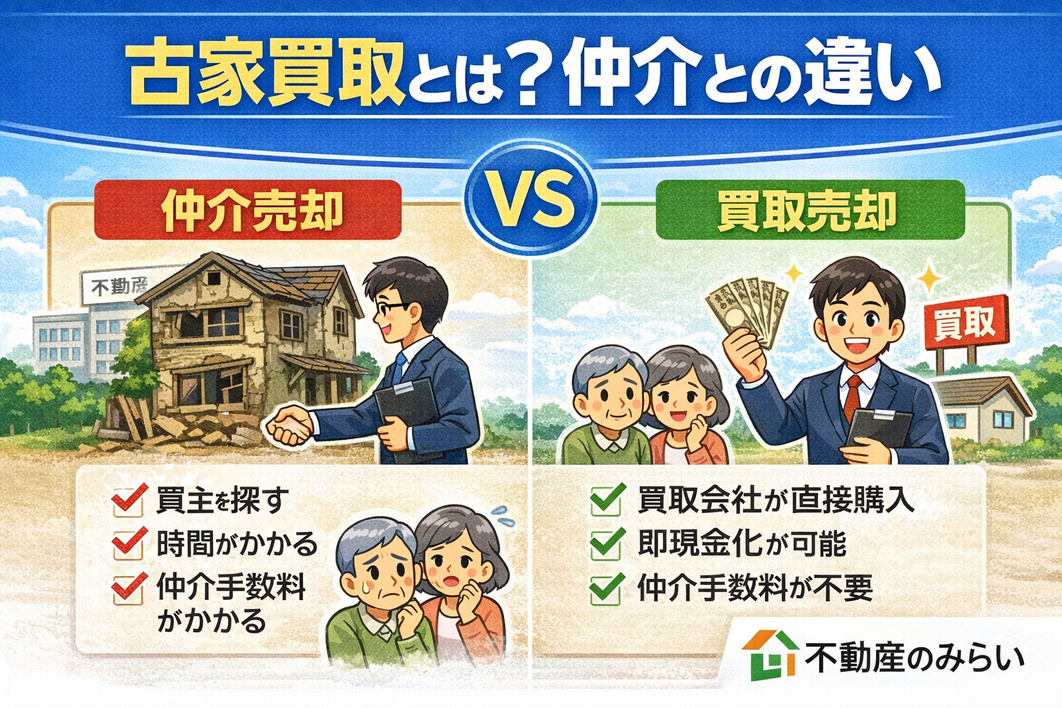 古家買取とは仲介との違い解説