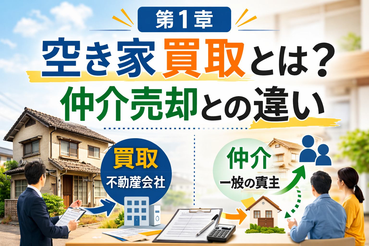 空き家買取とは？仲介売却との違い