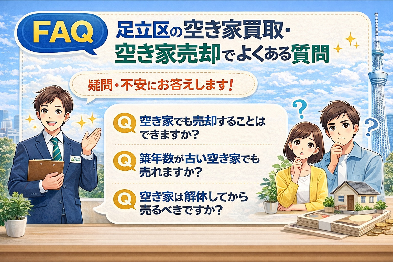 足立区の空き家買取・空き家売却でよくある質問