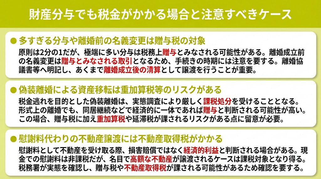 財産分与でも税金がかかる場合と注意すべきケース