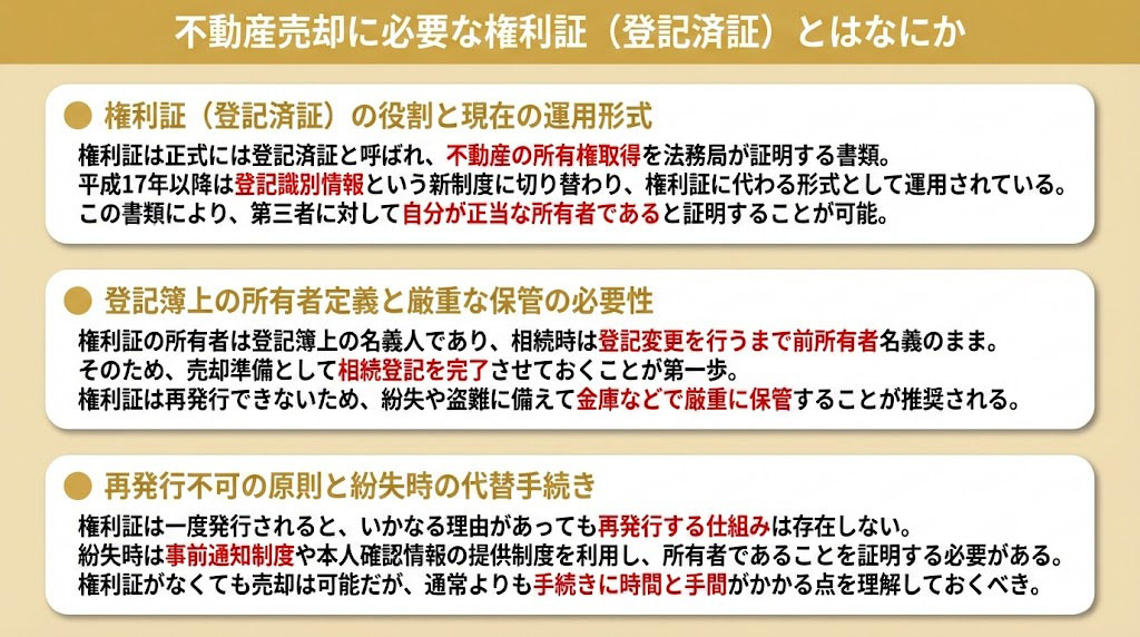 不動産売却に必要な権利証（登記済証）とはなにか
