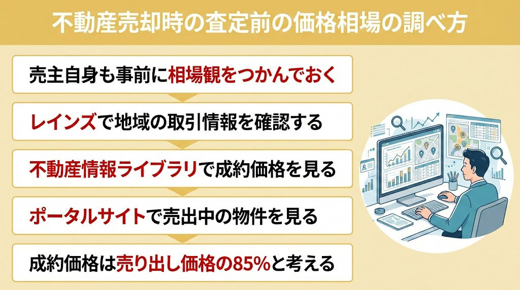 不動産売却時の査定前の価格相場の調べ方
