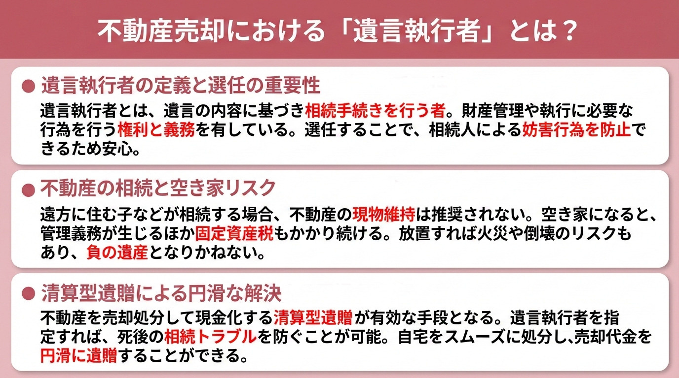 不動産売却における「遺言執行者」とは？