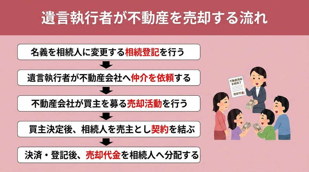 遺言執行者が不動産を売却する流れ
