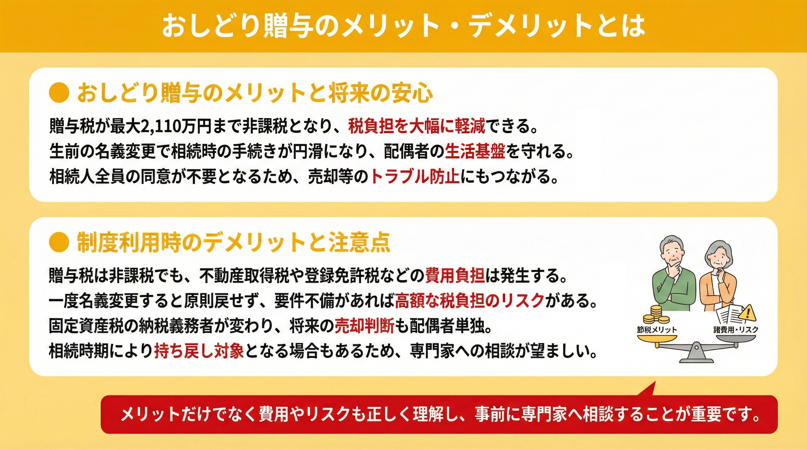 おしどり贈与のメリット・デメリットとは
