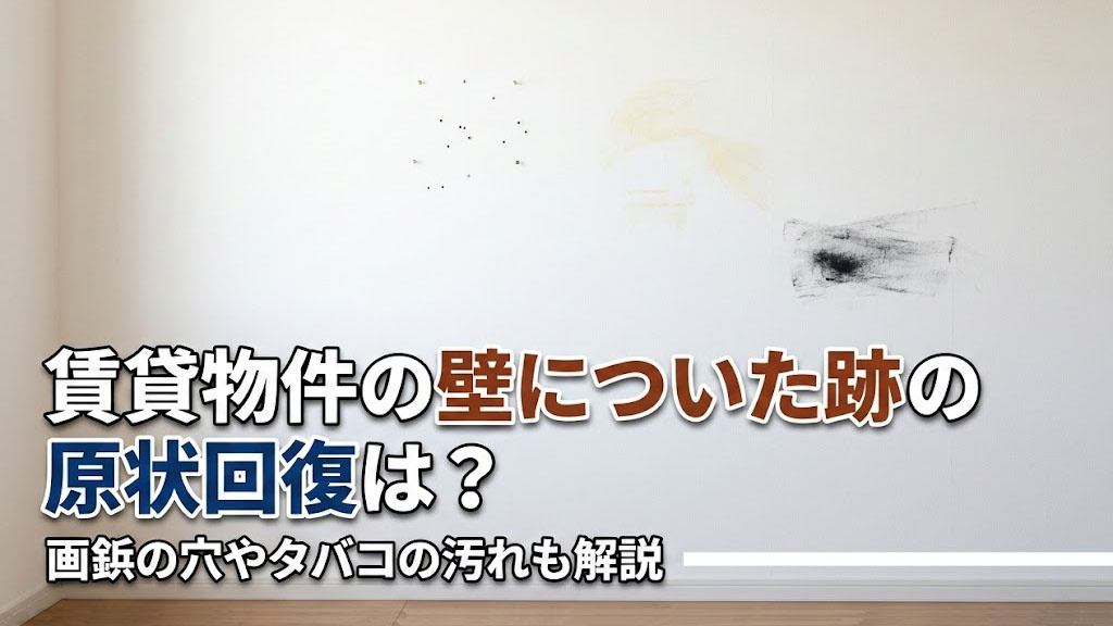 賃貸物件の壁についた跡の原状回復は？画鋲の穴やタバコの汚れも解説の画像
