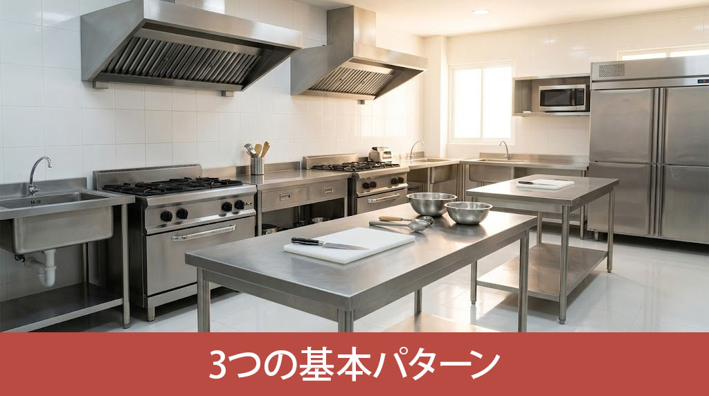 厨房レイアウトの3つの基本パターン