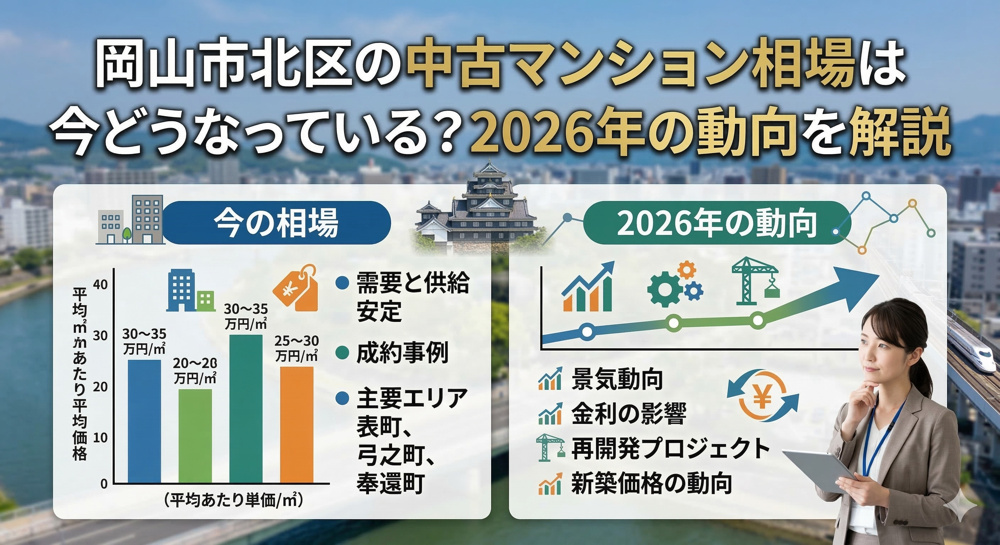岡山市北区の中古マンション相場は今どうなっている？2026年の動向を解説の画像