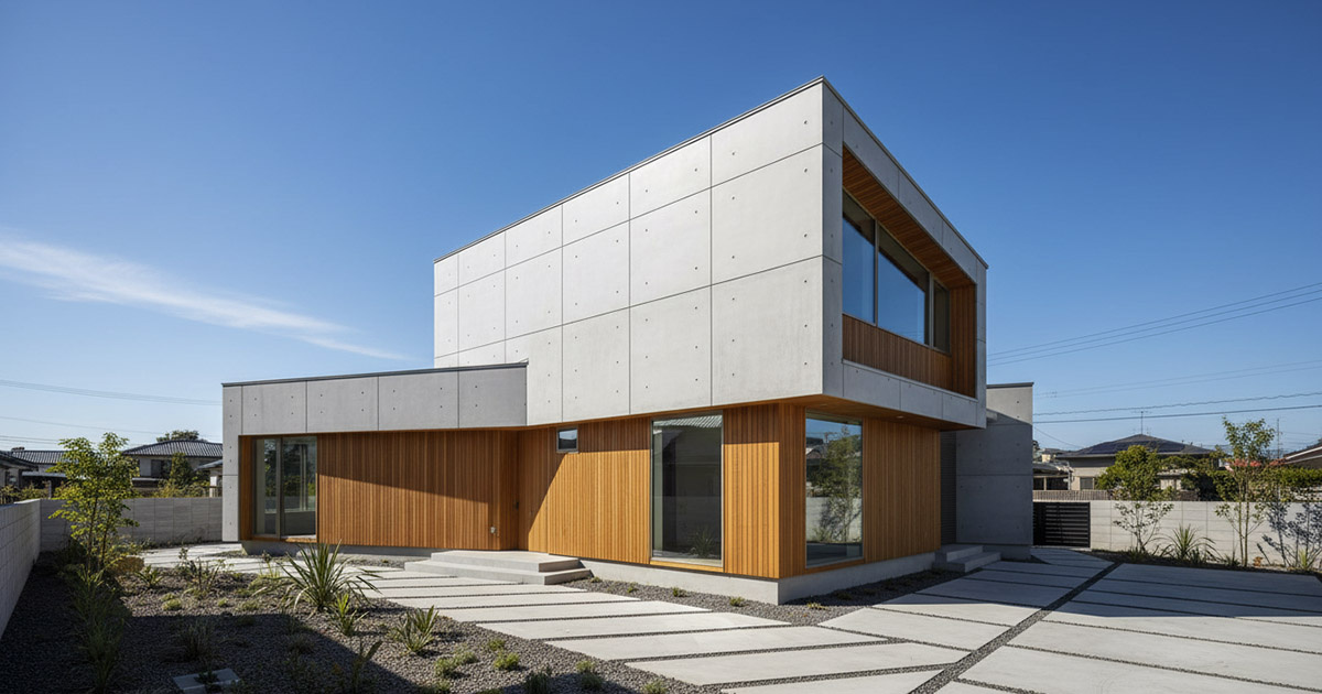 変形地（三角地）の形状を活かして建てられた、スタイリッシュでモダンな外観のデザイン住宅
