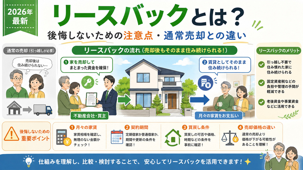 リースバックとは？後悔しないための仕組み・デメリット・契約前の注意点を解説の画像