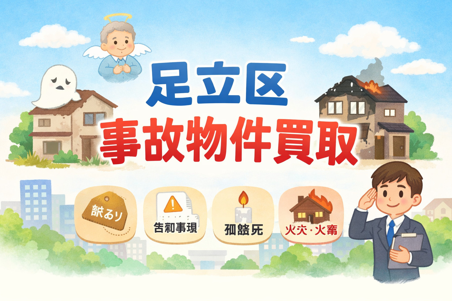 【足立区 事故物件買取】訳あり・孤独死・火災物件も即売却｜告知事項ありでも対応可能の画像