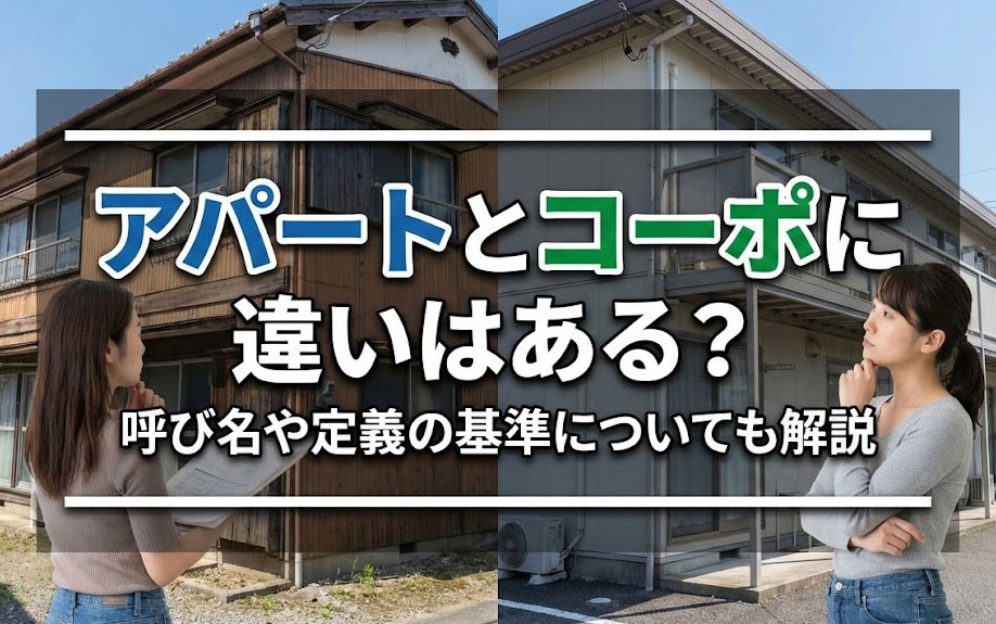 アパートとコーポに違いはある？呼び名や定義の基準についても解説