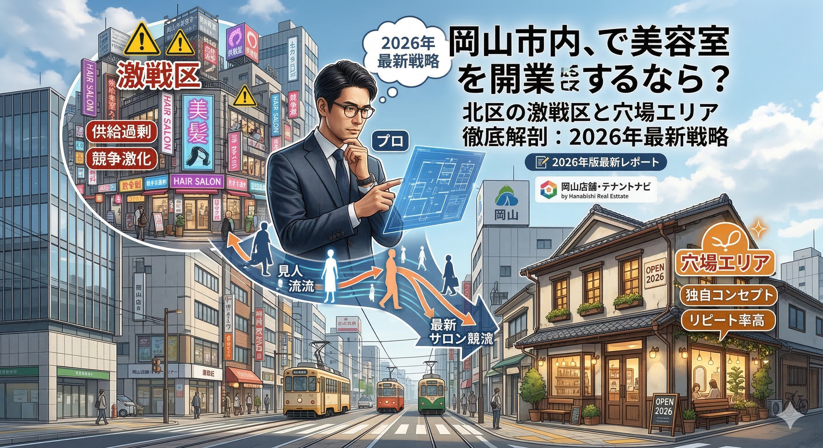 岡山市内で美容室を開業するなら？北区の激戦区と穴場エリア徹底解剖：2026年最新戦略の画像