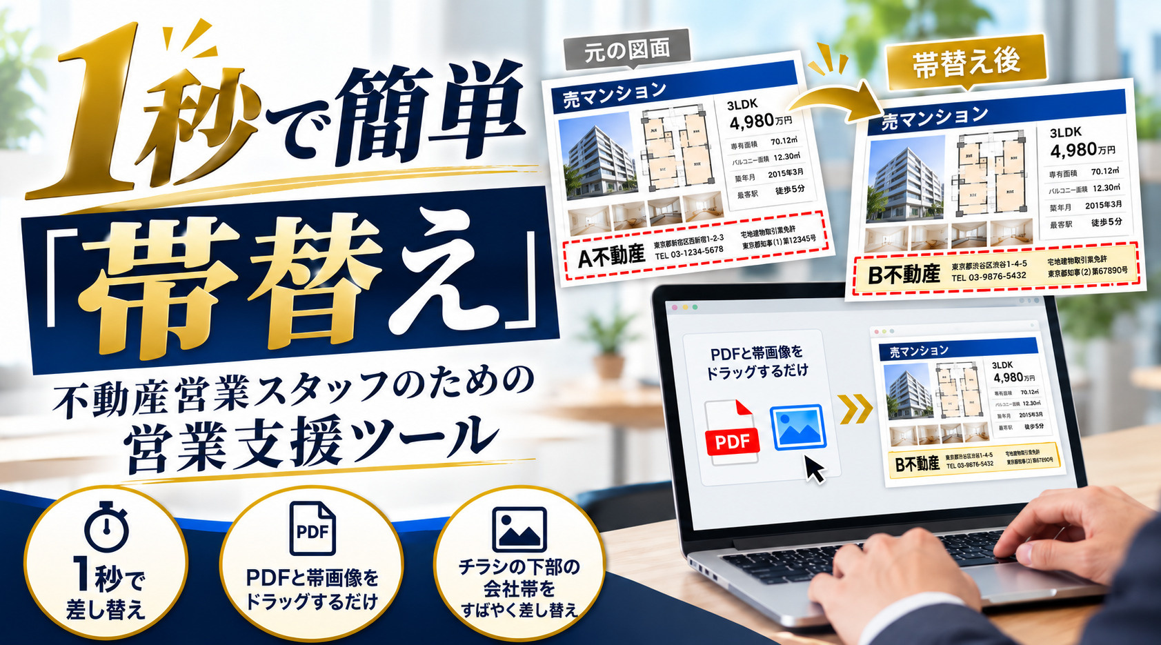 図面帯替えが劇的1秒で完了する帯替えツール