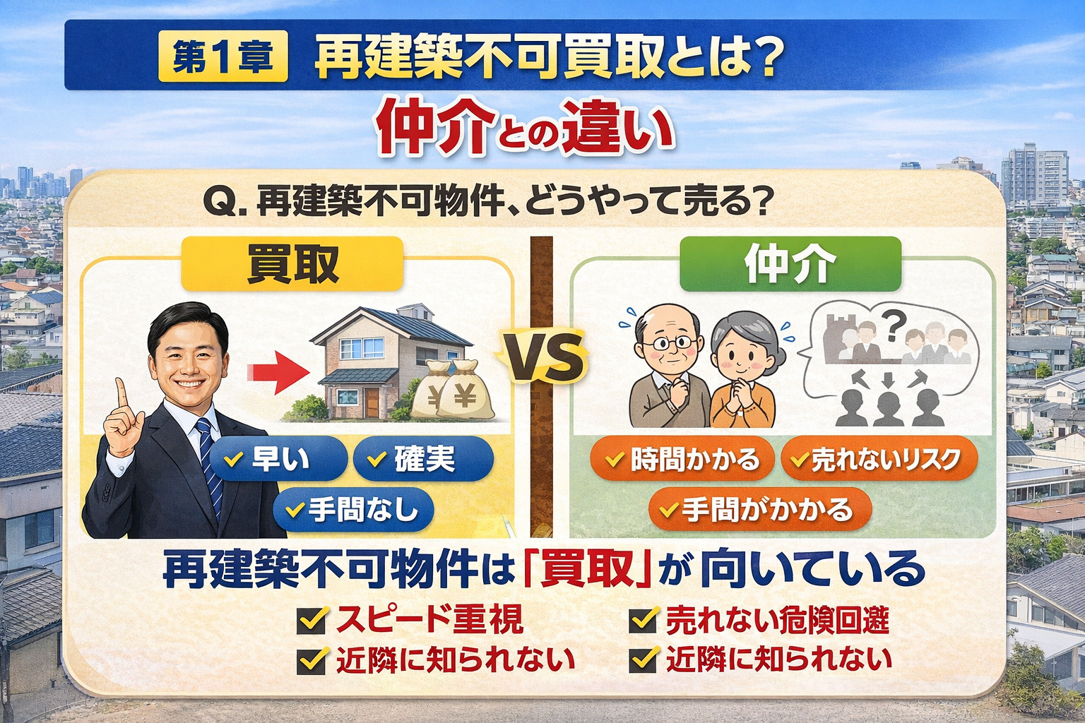 再建築不可と仲介の違い