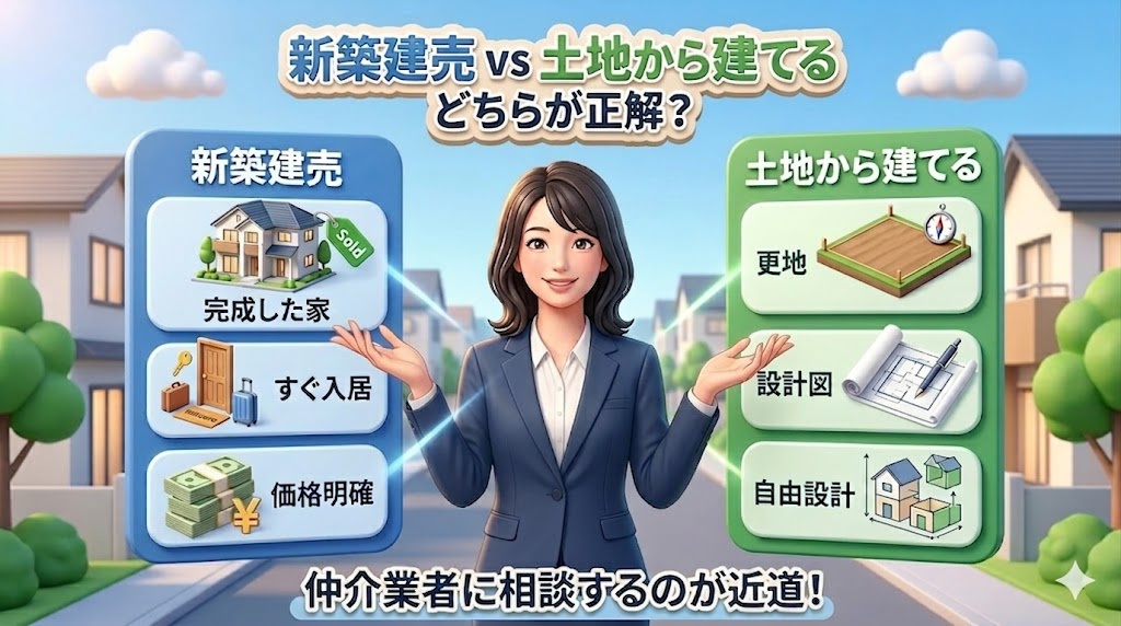 新築建売か、土地から建てるか迷ったら？ 仲介業者に相談するメリットをわかりやすく解説の画像