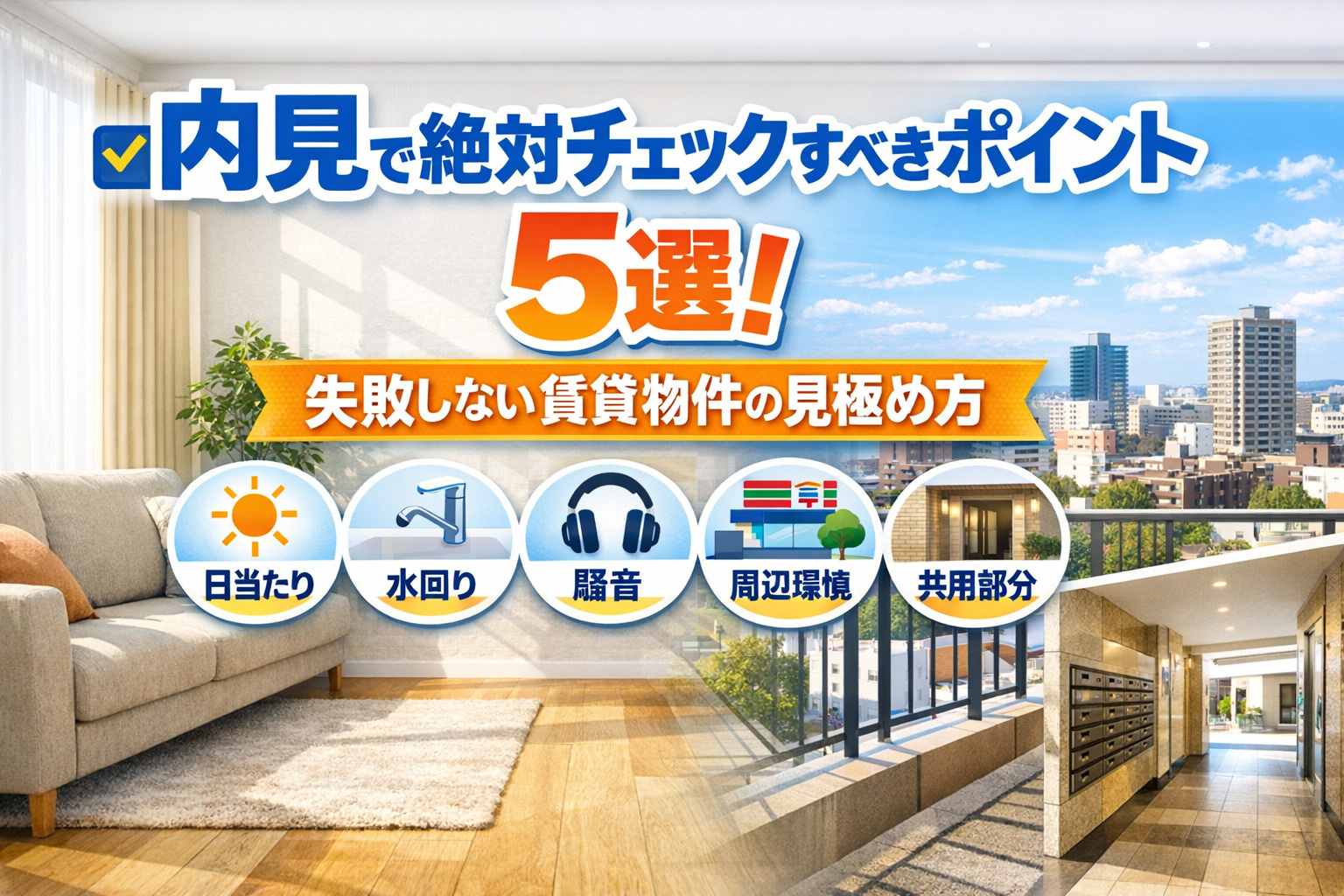 内見でチェックすべきポイント5選！失敗しない賃貸物件の見極め方の画像