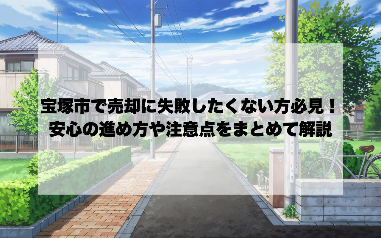 宝塚市で売却に失敗したくない方必見！安心の進め方や注意点をまとめて解説の画像