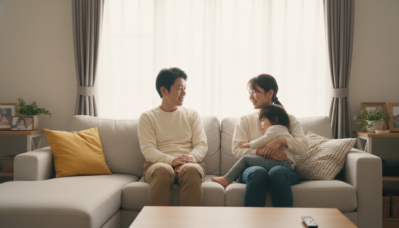 将来の買い戻しや安心の暮らしについて相談し、笑顔を取り戻す家族