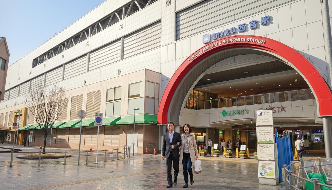 阪神西宮駅直結の商業施設「エビスタ西宮」での快適な買い物風景
