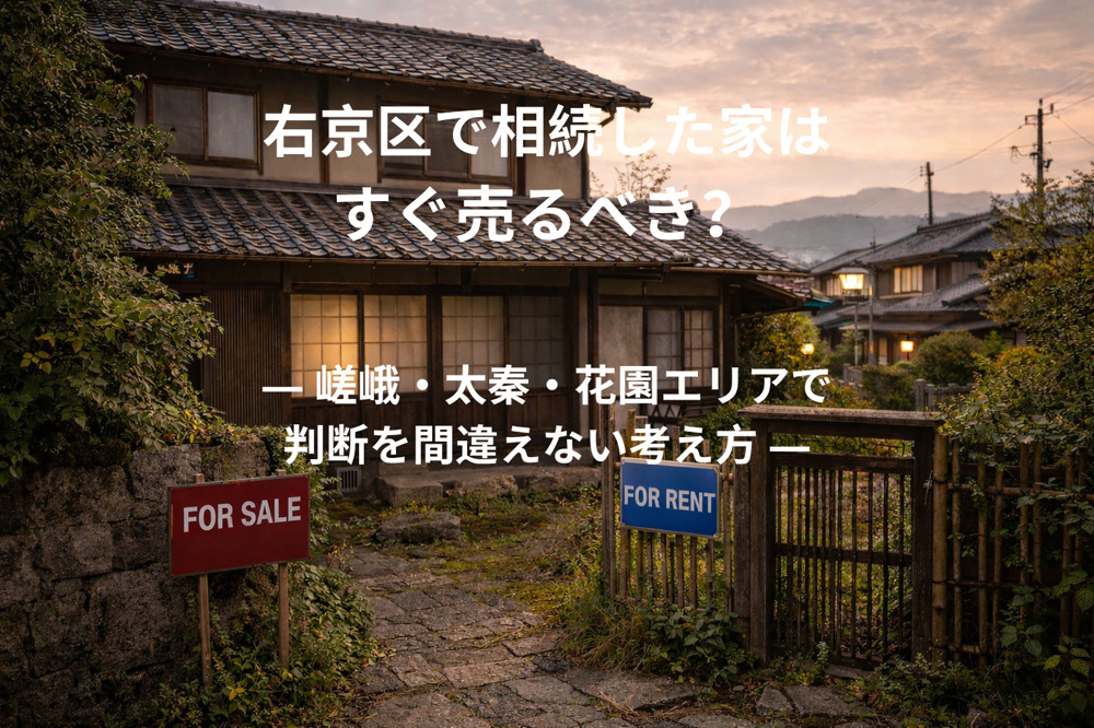 右京区で相続した家はすぐ売るべき？  ― 嵯峨・太秦・花園エリアで判断を間違えない考え方 ―の画像