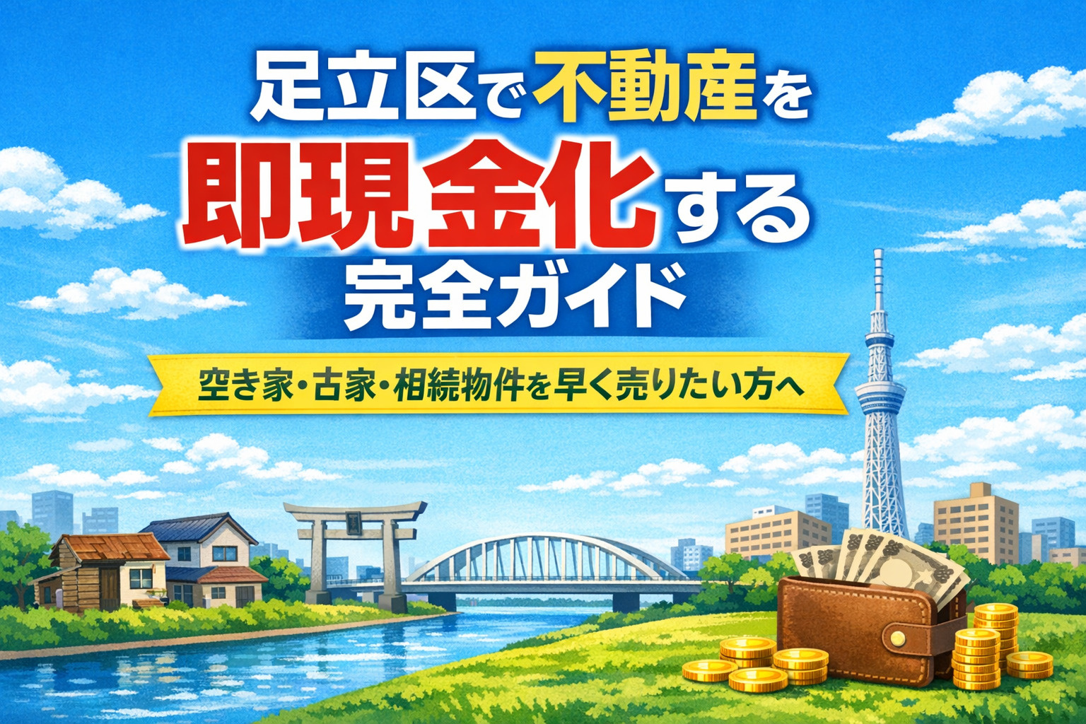 【2026年最新版】足立区で不動産を即現金化する完全ガイド  早く売りたい家・土地・空き家を最短で現金化する方法をプロが解説｜不動産のみらいの画像