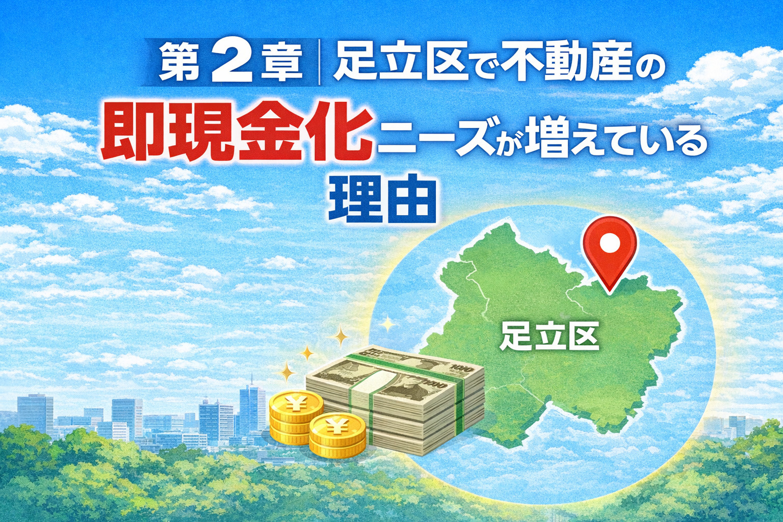 足立区で不動産の即現金化ニーズが増えている理由の画像