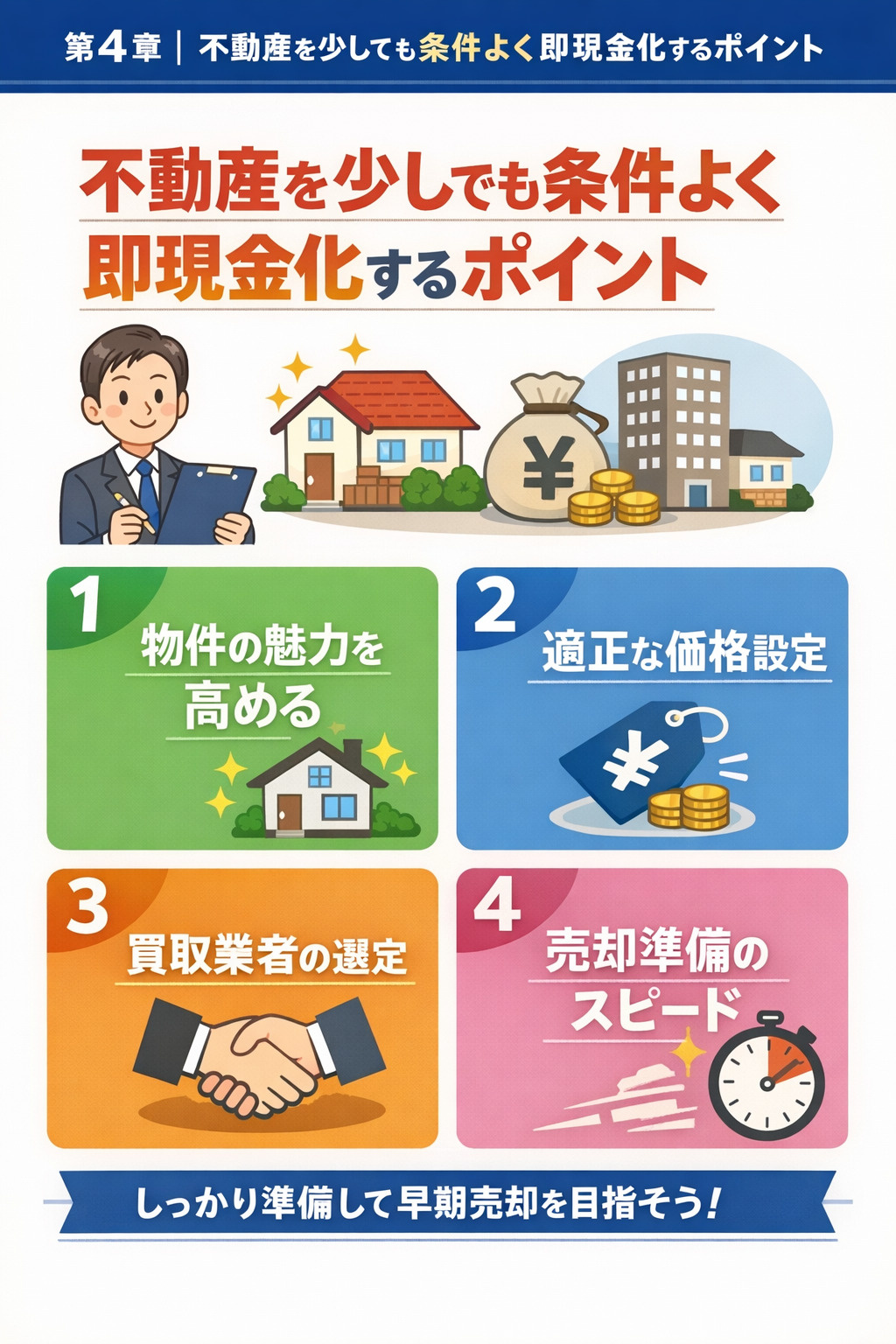 不動産を少しでも条件よく即現金化するポイントの画像