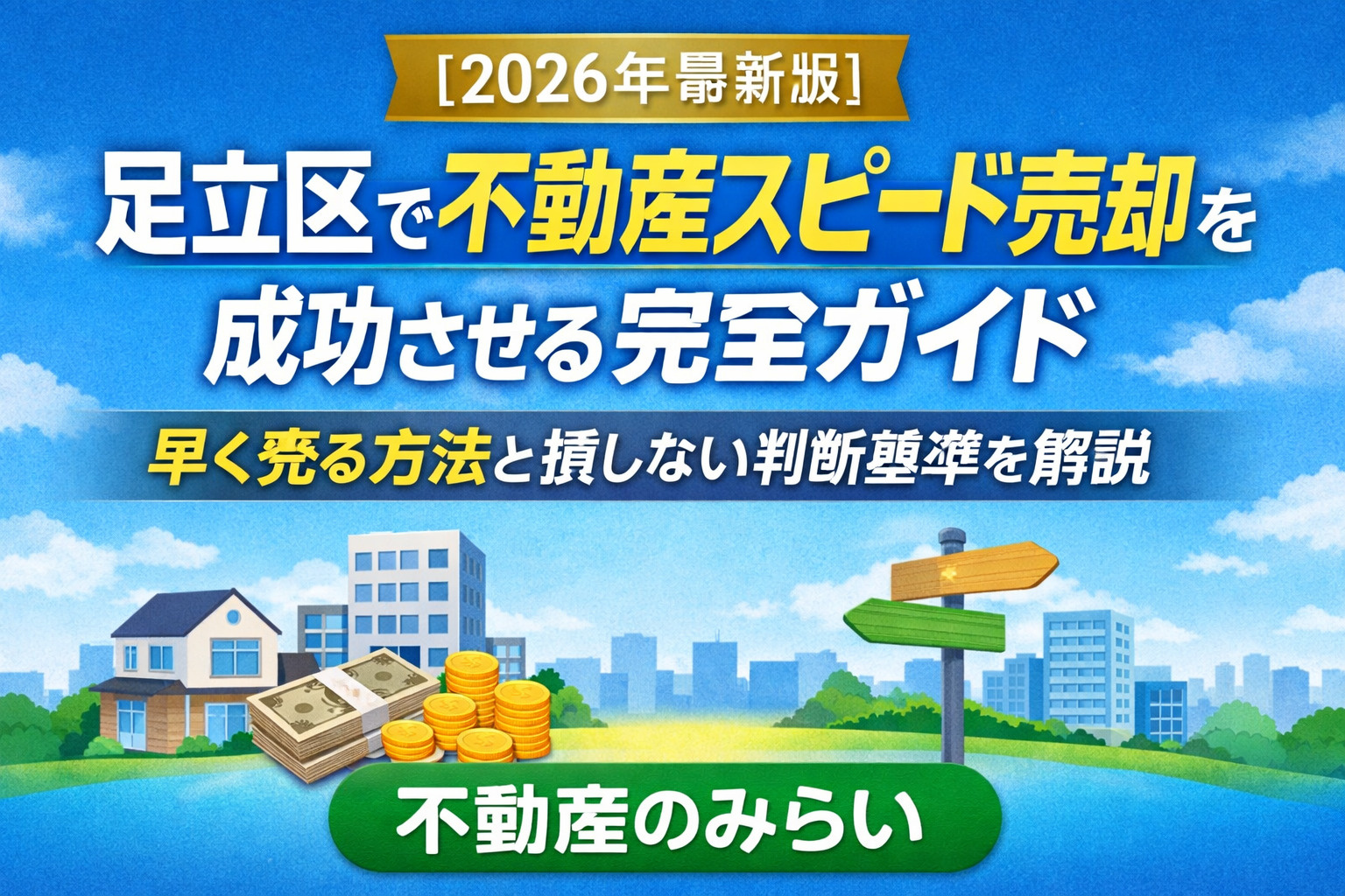 【2026年最新版】足立区で不動産スピード売却を成功させる完全ガイド｜早く売る方法と損しない判断基準を解説｜不動産のみらいの画像