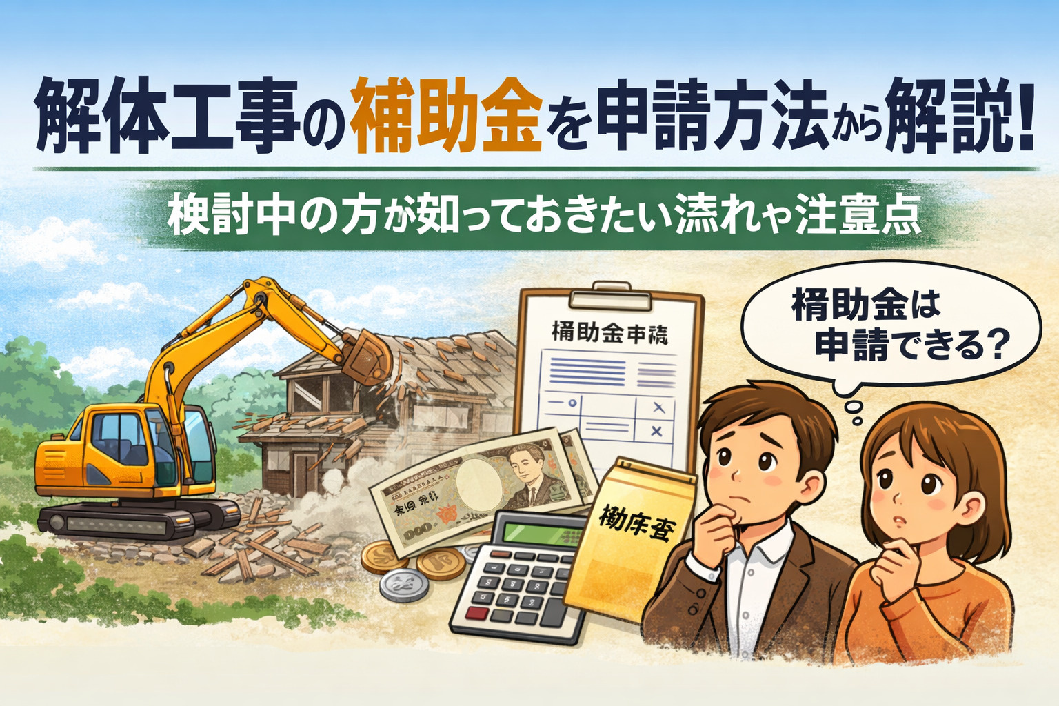 解体工事の補助金を申請方法から解説！検討中の方が知っておきたい流れや注意点の画像