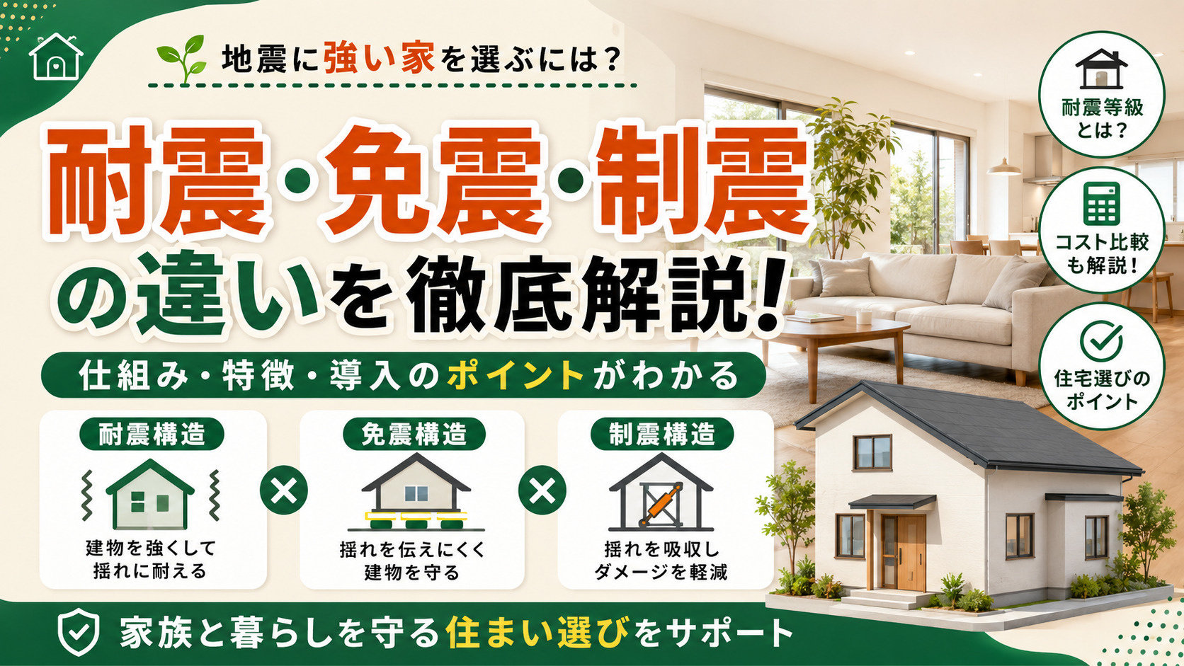 耐震・免震・制震の違いとは|東大阪市で選ぶ地震に強い家の画像