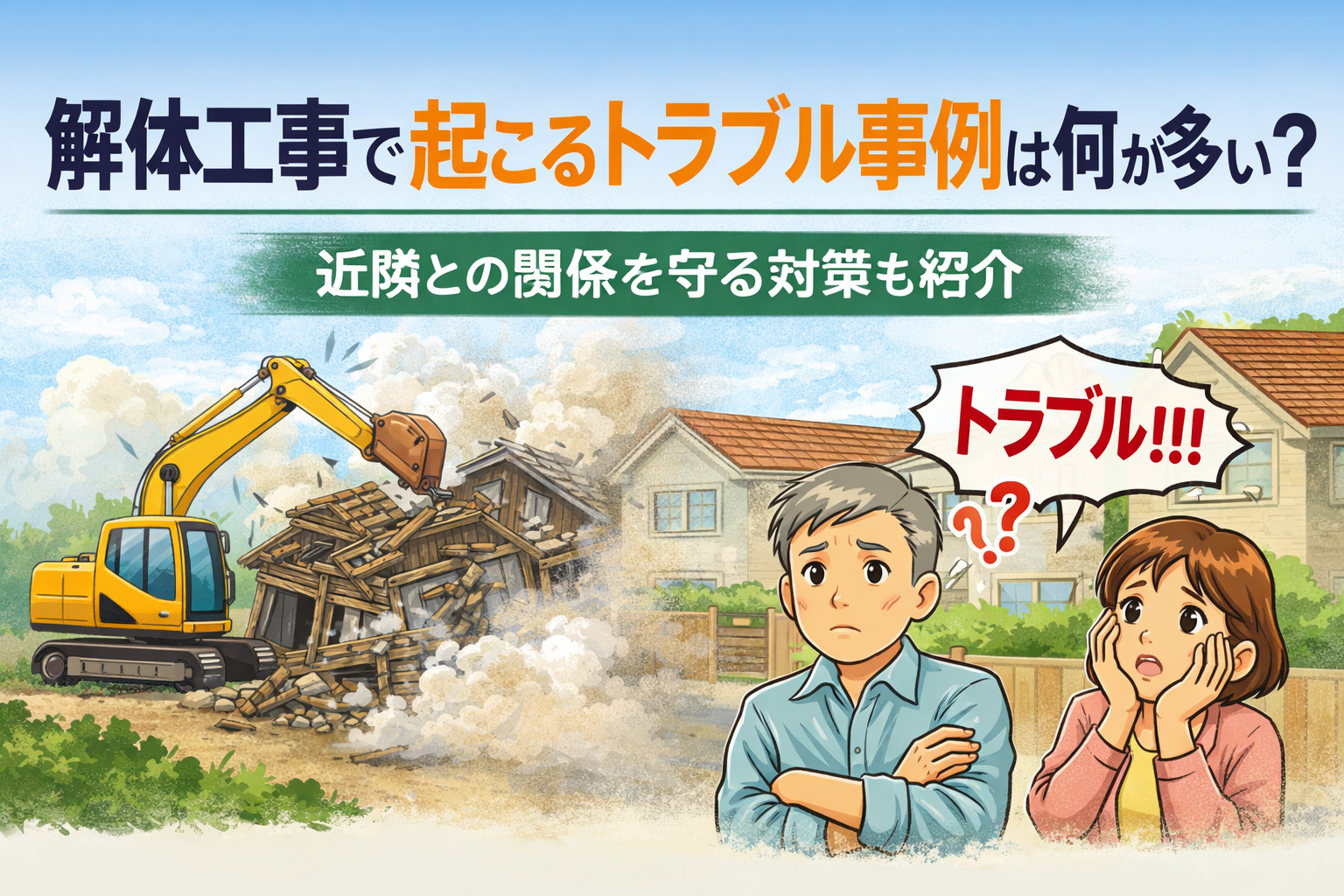 解体工事で起こるトラブル事例は何が多い？近隣との関係を守る対策も紹介の画像