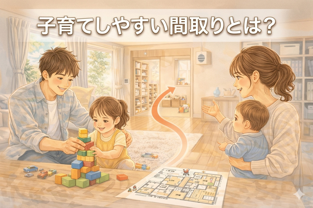 子育てしやすい間取りとは？大東市で後悔しない家事動線・収納・見守りの考え方の画像