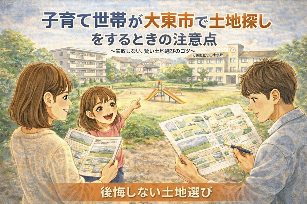 子育て世帯が大東市で土地探しをするときの注意点｜後悔しにくい見方とチェックポイントの画像