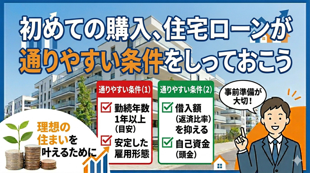 初めての購入、住宅ローンが通りやすい条件をしっておこうの画像