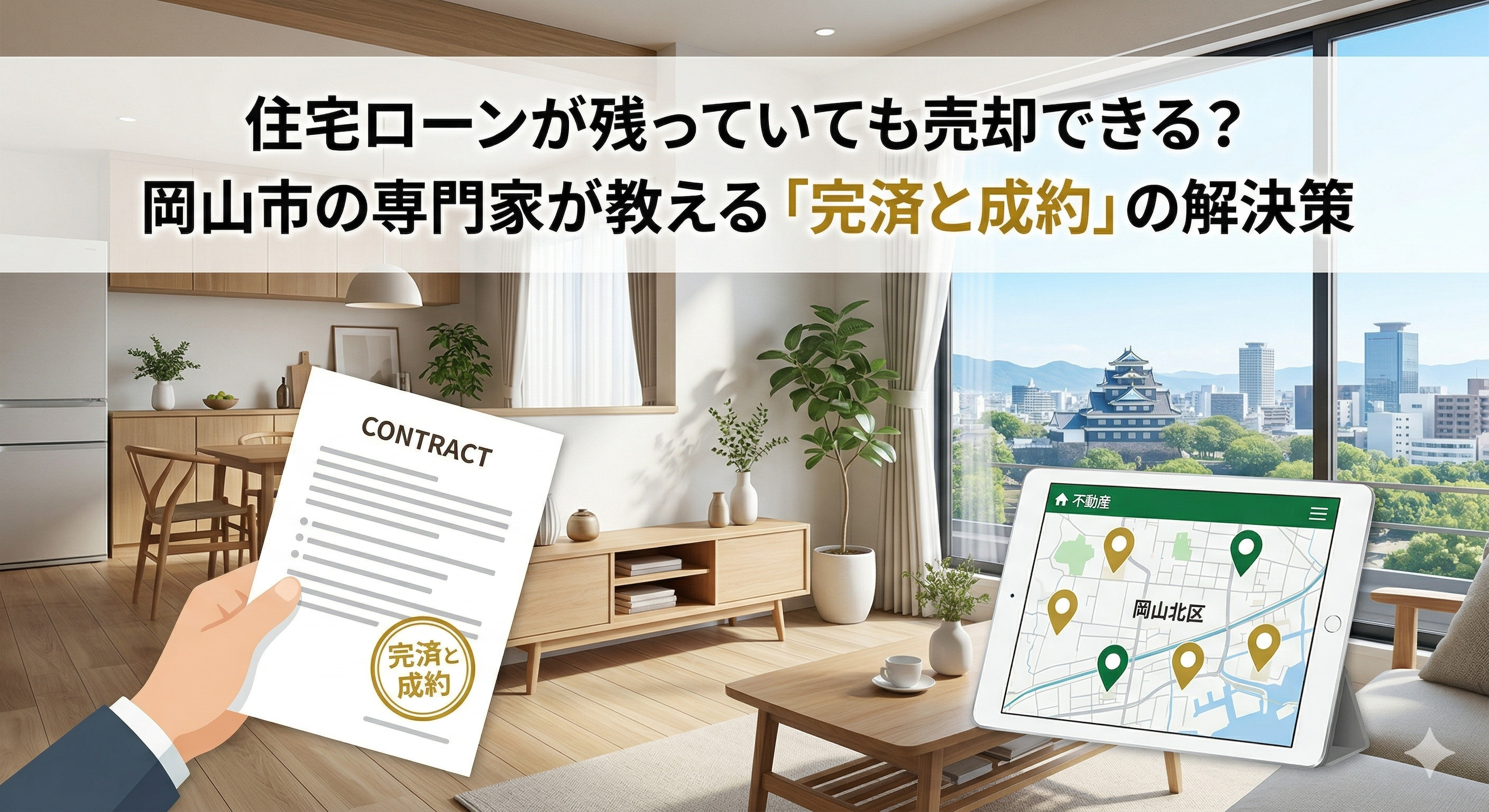 住宅ローンが残っていても売却できる？ 岡山市の専門家が教える「完済と成約」の解決策の画像