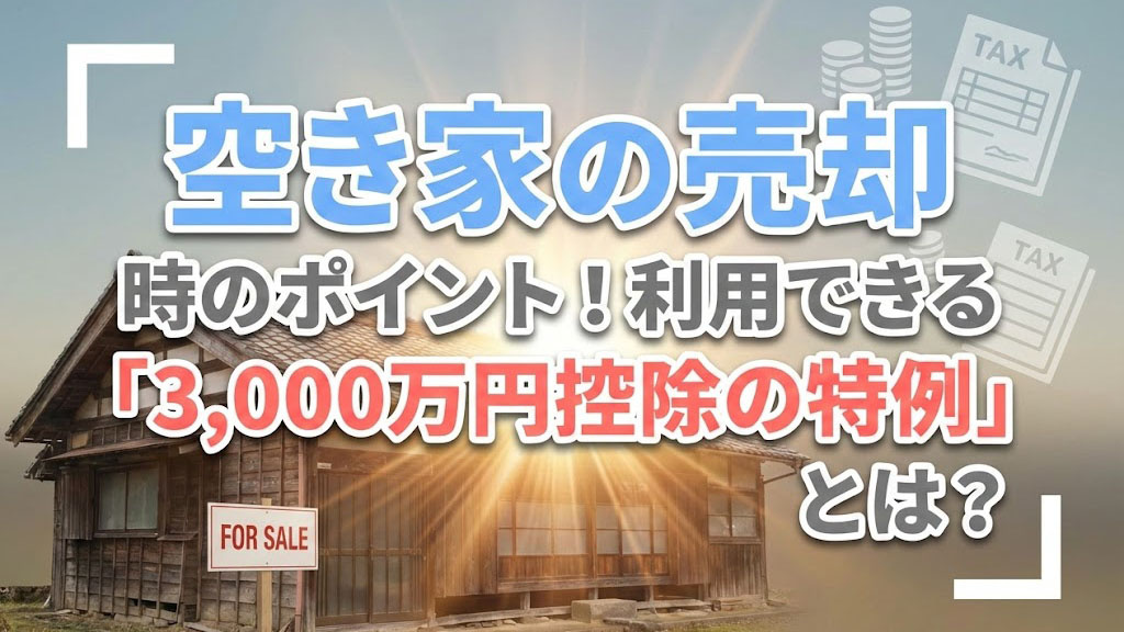 空き家の売却時のポイント！利用できる「3,000万円控除の特例」とは？の画像