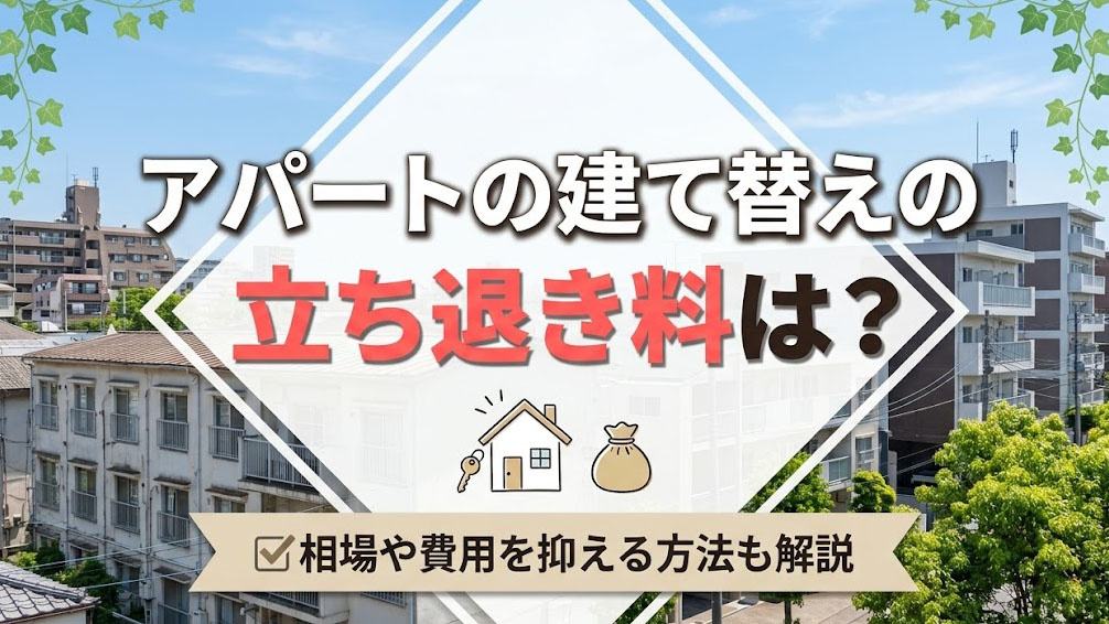 アパートの建て替えの立ち退き料は？相場や費用を抑える方法も解説