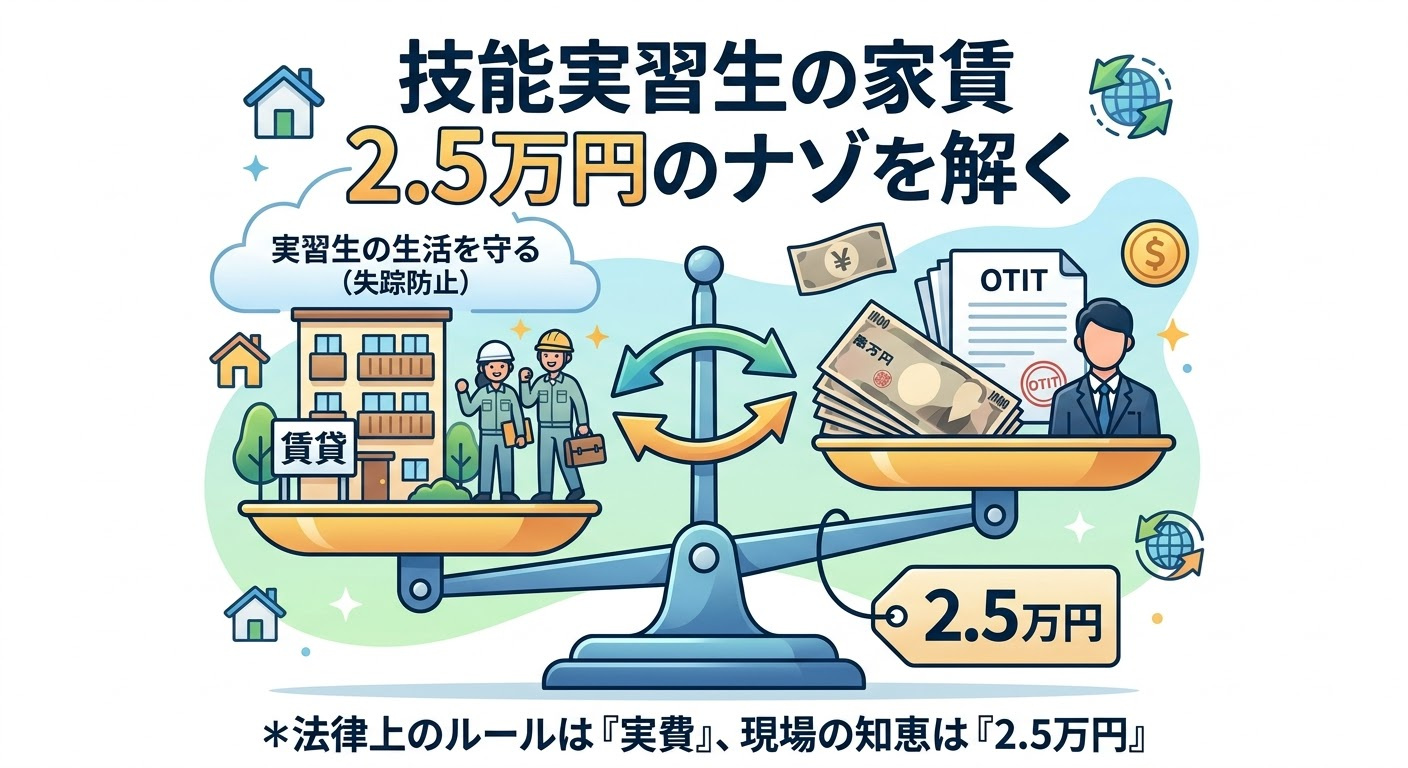 【実務の謎】技能実習生の家賃、なぜ「2.5万円」が上限と言われるのか？の画像