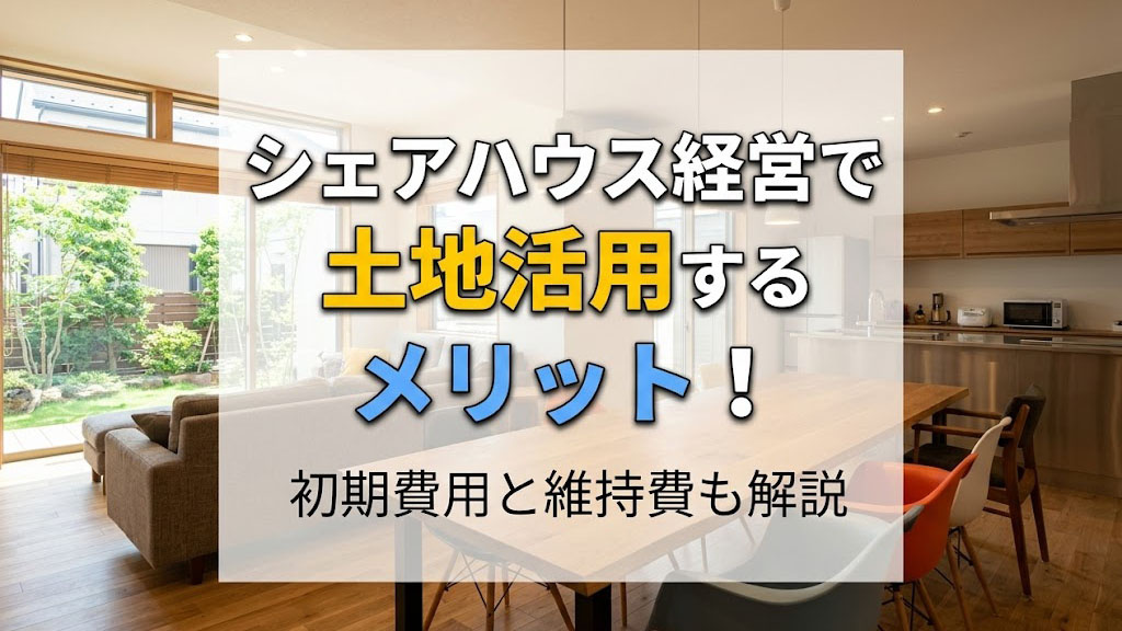 シェアハウス経営で土地活用するメリット！初期費用と維持費も解説